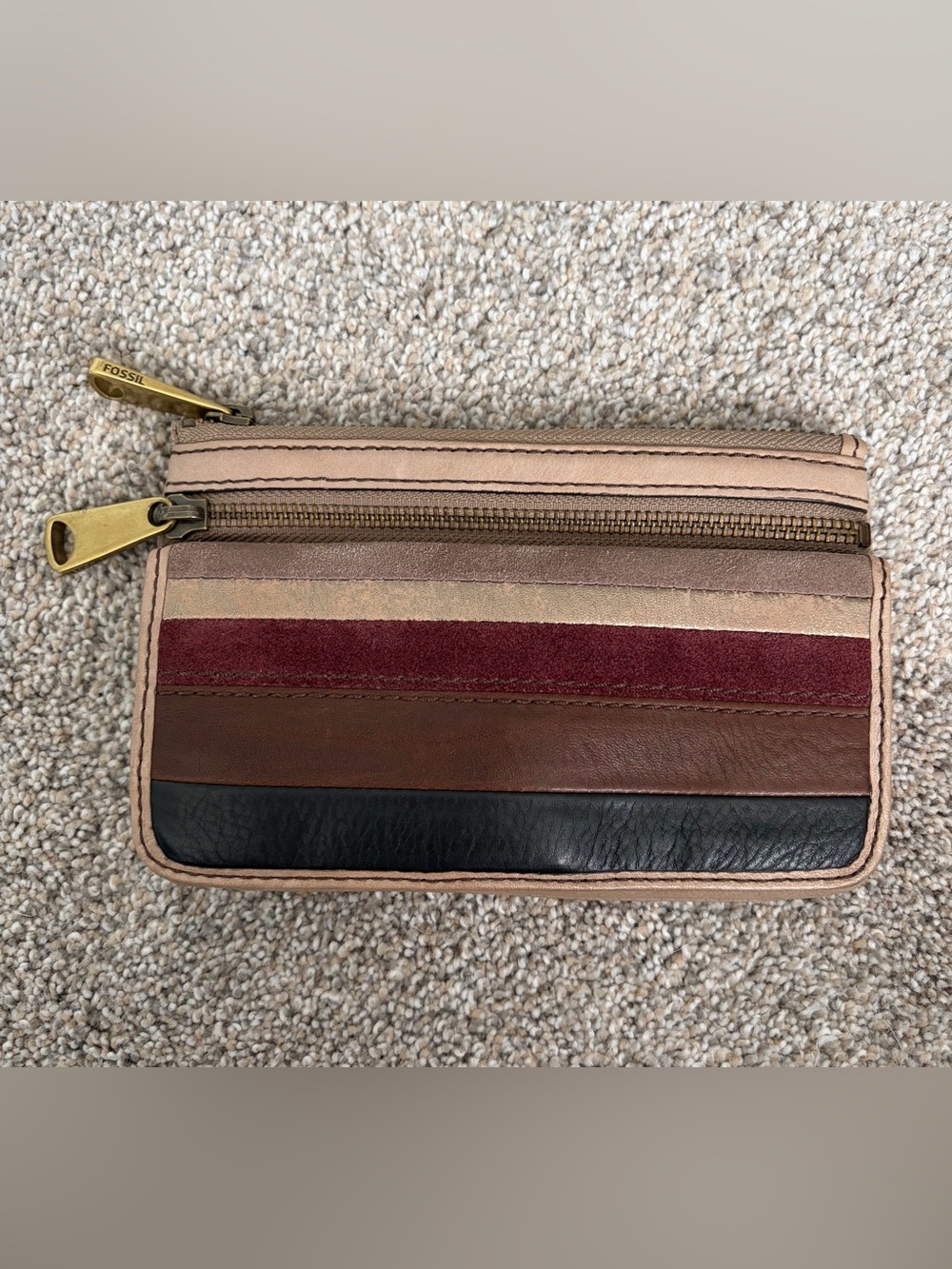 Fossil- Striped Multi-Color Leather wallet